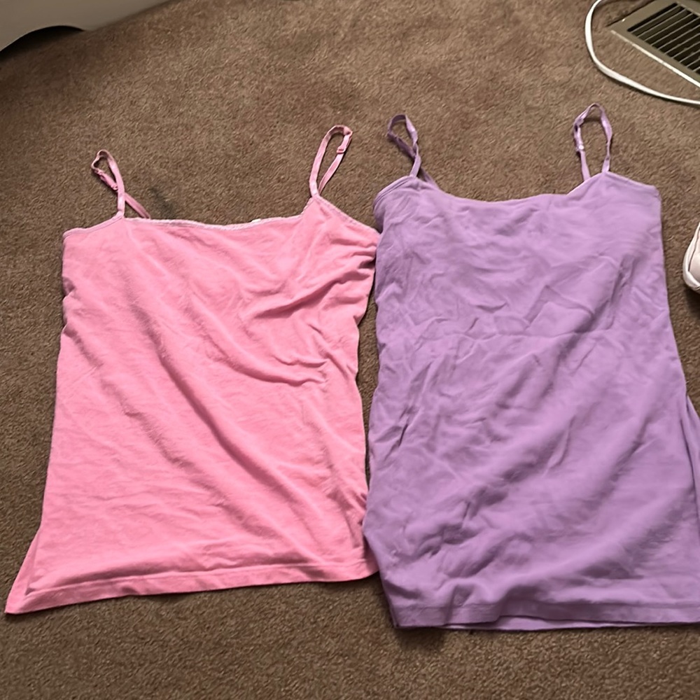 Pink and purple cami tank tops